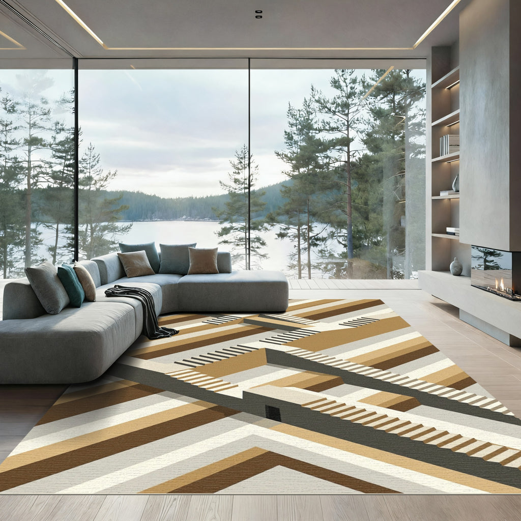 Geometric Escher Illusion Staircase Rug
