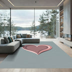 Dusty Rose Layered Heart Rug