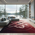 Crimson Abstract Stardust Galaxy Rug