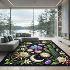 Celestial Moon Cactus Magic Crystal Garden Rug
