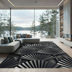 Monochromatic Fan Foliage Abstract Rug