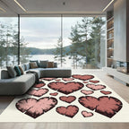 Distressed Eroded Rose Heart Collage Rug