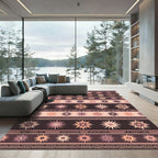 Earthy Sunburst Stripe Folk Inspired Rug