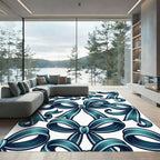 Elegant Teal Ribbons and Bows Rug