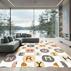 Alphabet Stone Pastel Pattern Rug
