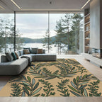 Olive Branch Wreath Botanical Sage Earthy Rug