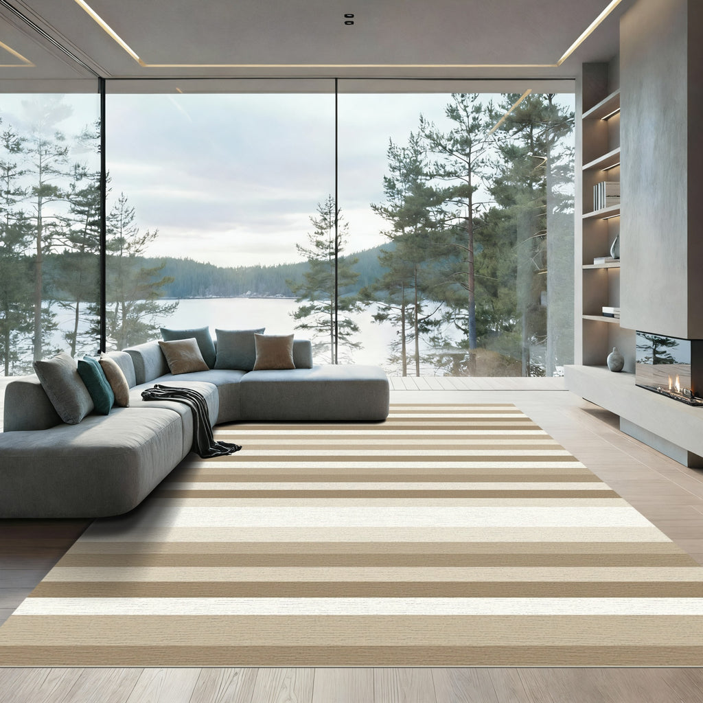 Neutral Gradient Parallel Lines Rug