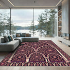 Ornate Pink Archway Floral Medallion Rug