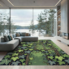 Lush Green Ivy Trellis Foliage Rug