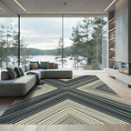 Cool Tones Chevron Lines Rug