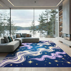 Celestial Swirls Starry Night Nebula Rug