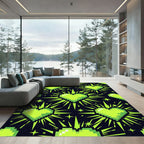Neon Pixel Heart Radiant Star Field Rug