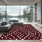 Crimson Dot Scattered Composition Rug