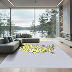 United States Map Icons Red Blue Rug
