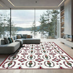 Crimson Nutcracker Medallion Border Rug