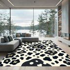 Monochrome Abstract Organic Spotted Wool Rug