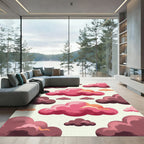 Pink Crimson Swirl Cloudscape Rug