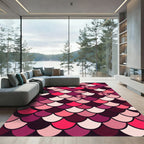 Pink Scalloped Fishtail Fish Scale Rug
