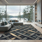 Rustic Braided Wood Lattice Rug