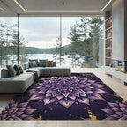 Amethyst Purple Floral Mandala Art Rug