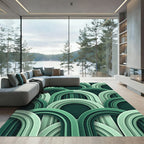 Layered Green Archway Composition Rug