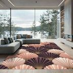 Art Deco Pink Plum Fan Rug