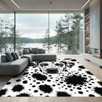 Dalmatian Spots Black White Abstract Rug