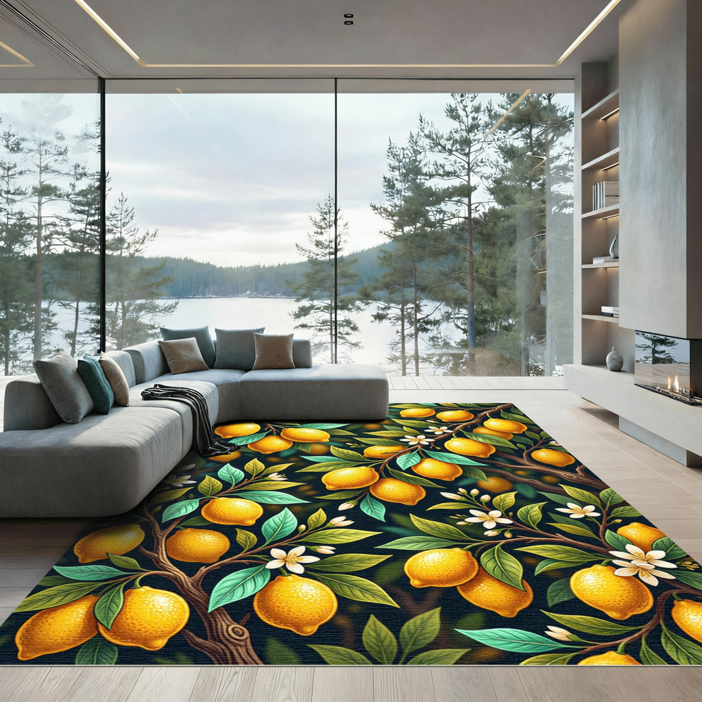 Vibrant Mediterranean Lemon Tree Orchard Rug