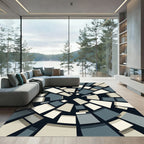 Abstract Radial Geometric Tile Rug