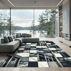 Industrial Monochromatic Cloud Scape Compositions Rug