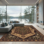 Elegant Floral Avian Hexagon Medallion Rug