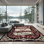 Victorian Valentine Heart Scroll Rug