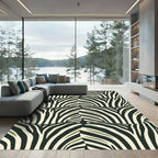 Bold Zebra Stripes Abstract Arrangement Rug