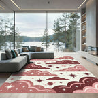 Celestial Dusty Rose Starry Night Rug