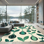 Mid Century Green Sprout Vase Harmony Rug