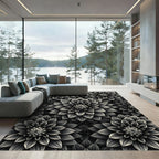 Monochromatic Dahlia Bloom Arrangement Rug
