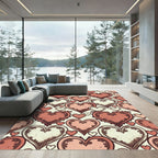 Romantic Victorian Floral Heart Tapestry Rug