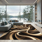 Earthy Tone Swirl Ribbon Rug