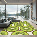 Vibrant Fresh Sliced Kiwi Fruit Rug