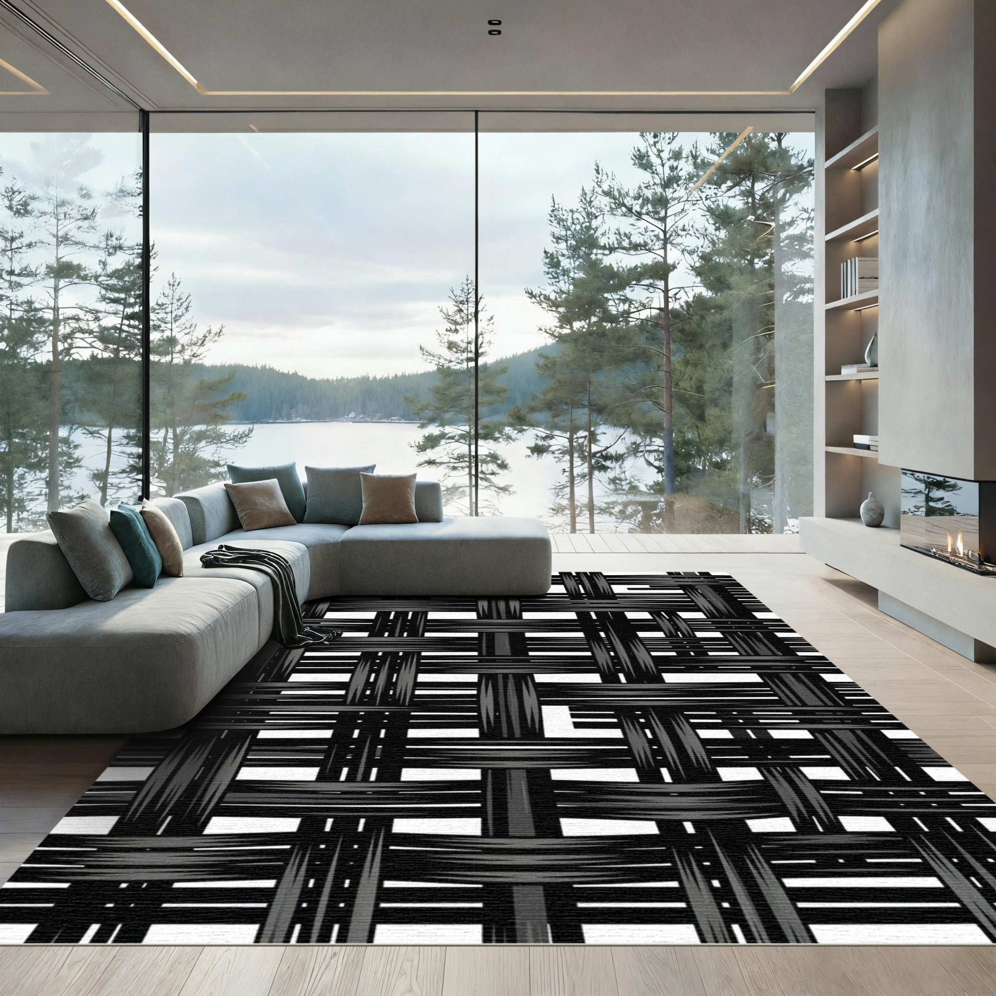Monochromatic Woven Texture Rug