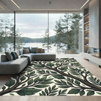 Elegant Verdant Forest Branch Canopy Rug