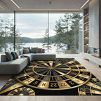Luxurious Golden Roulette Wheel Circular Art Rug