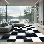 Monochromatic Abstract Three Dimensional Geometric Block Rug