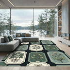 Sage Green Botanical Apothecary Herb Collection Rug