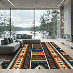 Terra Cotta Geometric Teepee Stripe Rug