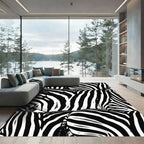 Monochromatic Zebra Stripe Abstract Rug