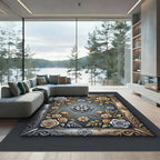 Ornate Floral Garden Rose Medallion Rug