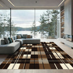 Classic Earthy Brown Plaid Tartan Rug