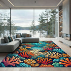 Coastal Coral Reef Mosaic Vibes Rug
