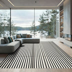 Minimalist Linear Monochrome Vertical Stripe Rug